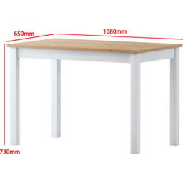 Comfy Living 4 Seater Wooden Dining Set Grey and Natural - Wilko - thumbnail 5
