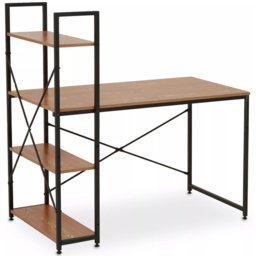 Premier Housewares Laxton Red Pomelo Desk with Shelves - Size: 120 x 60 x 121cm - Multi - Interiors by Premier - Wilko - thumbnail 3