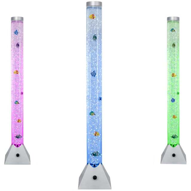 ValueLights Colour Changing Sensory Bubble Floor Lamp 120cm - Size: 119 x 21.5 x 21.5cm - Silver - Wilko - image 1