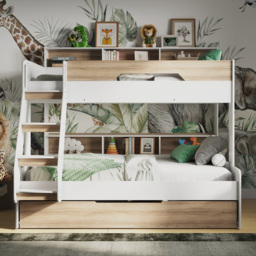 Flair Interstellar Triple Oak Bunk Bed - Size: Single + Small Double - Brown - Wilko - thumbnail 6