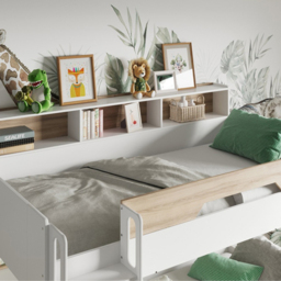 Flair Interstellar Triple Oak Bunk Bed - Size: Single + Small Double - Brown - Wilko - thumbnail 3