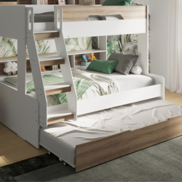Flair Interstellar Triple Oak Bunk Bed - Size: Single + Small Double - Brown - Wilko - thumbnail 5