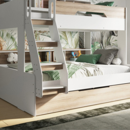 Flair Interstellar Triple Oak Bunk Bed - Size: Single + Small Double - Brown - Wilko - thumbnail 4