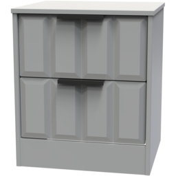 Crowndale New York 2 Drawer Dusk Grey Bedside Cabinet Ready Assembled - Wilko - thumbnail 3