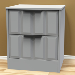 Crowndale New York 2 Drawer Dusk Grey Bedside Cabinet Ready Assembled - Wilko - thumbnail 1