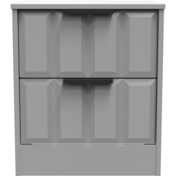 Crowndale New York 2 Drawer Dusk Grey Bedside Cabinet Ready Assembled - Wilko - thumbnail 4