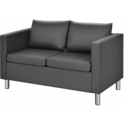 Costway 2 Seater PU Leather Accent Loveseat Tub Sofa - Grey - Wilko - thumbnail 3
