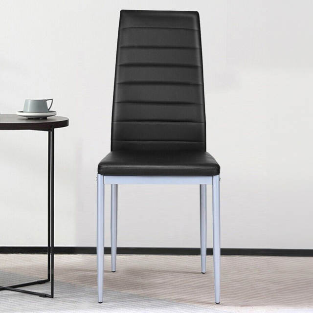 Costway Set of 4 Black High Back Dining Chairs - Wilko - image 1