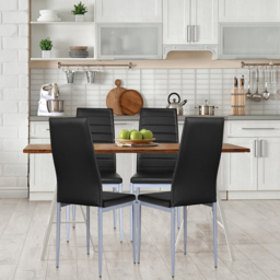 Costway Set of 4 Black High Back Dining Chairs - Wilko - thumbnail 5