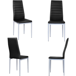 Costway Set of 4 Black High Back Dining Chairs - Wilko - thumbnail 4
