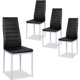 Costway Set of 4 Black High Back Dining Chairs - Wilko - thumbnail 3