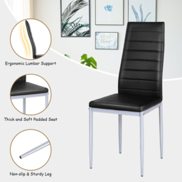 Costway Set of 4 Black High Back Dining Chairs - Wilko - thumbnail 7