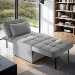 tectake Ponto 4 in 1 Grey Lounger Chair - Size: Single - Wilko