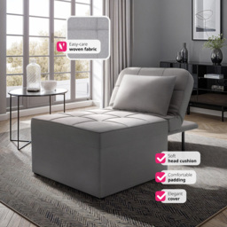tectake Ponto 4 in 1 Grey Lounger Chair - Size: Single - Wilko - thumbnail 5