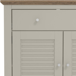 GFW Salcombe 2 Door Single Drawer Light Grey Compact Sideboard - Size: 39.8 x 82.2 x 74.4cm - Wilko - thumbnail 6