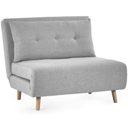Julian Bowen Rowan Single Seater Grey Button-Tufted Sofa Bed - Wilko - thumbnail 3