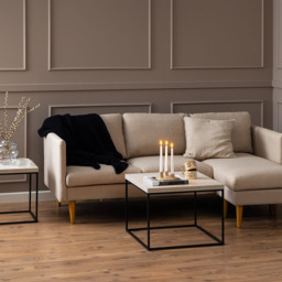 Florence Barossa Travertine Rough Paper Top Square Coffee Table - Black - Furniture To Go - Wilko - thumbnail 7