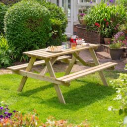 Rowlinson Traditional 6 Seater Picnic Table 1.5m - Brown - Wilko - thumbnail 1