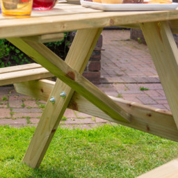Rowlinson Traditional 6 Seater Picnic Table 1.5m - Brown - Wilko - thumbnail 7
