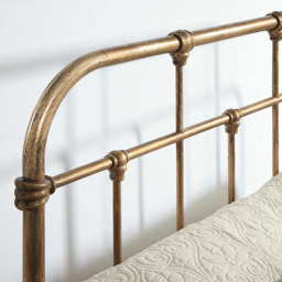 OAT Home Camden Double Antique Brass Effect Metal Bed - Wilko - thumbnail 4