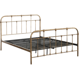 OAT Home Camden Double Antique Brass Effect Metal Bed - Wilko - thumbnail 3
