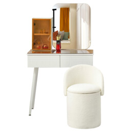 Rosie 3 in 1 Storage Stool - White - Wilko - thumbnail 7