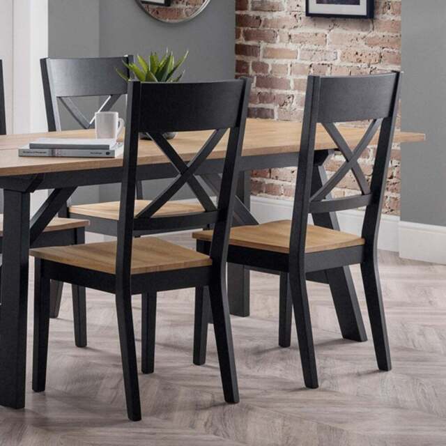 Julian Bowen Hockley Set of 2 Dining Chair - Black - Wilko - image 1