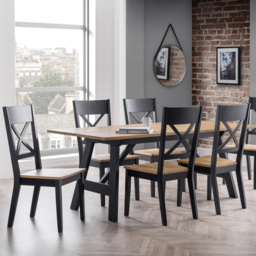 Julian Bowen Hockley Set of 2 Dining Chair - Black - Wilko - thumbnail 7