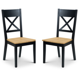 Julian Bowen Hockley Set of 2 Dining Chair - Black - Wilko - thumbnail 3