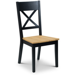 Julian Bowen Hockley Set of 2 Dining Chair - Black - Wilko - thumbnail 4