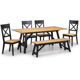Julian Bowen Hockley Set of 2 Dining Chair - Black - Wilko - thumbnail 6