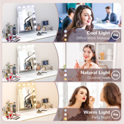 Portland Hollywood LED Lighted Vanity Mirror with USB Port - Size: 45.5 x 8.5 x 36.5cm - White - Wilko - thumbnail 7