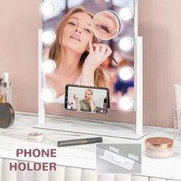 Portland Hollywood LED Lighted Vanity Mirror with USB Port - Size: 45.5 x 8.5 x 36.5cm - White - Wilko - thumbnail 5