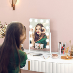 Portland Hollywood LED Lighted Vanity Mirror with USB Port - Size: 45.5 x 8.5 x 36.5cm - White - Wilko - thumbnail 3