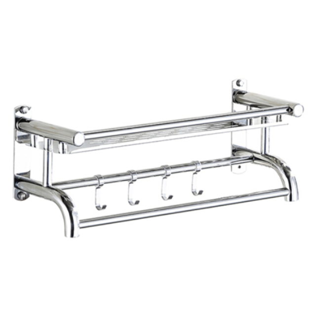 Living and Home Wall Mounted Bathroom Shelf Organiser - Size: 40 x 15.5 x 15.5cm - Wilko - image 1