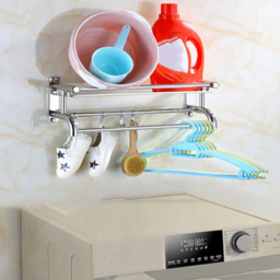 Living and Home Wall Mounted Bathroom Shelf Organiser - Size: 40 x 15.5 x 15.5cm - Wilko - thumbnail 5