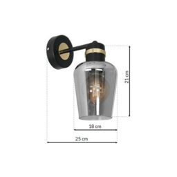 Milagro Richmond Black Wall Lamp 230V - Size: 25 x 18 x 21cm - Wilko - thumbnail 7