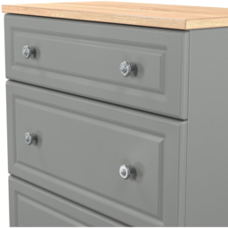 Crowndale Norfolk 3 Drawer Dusk Grey and Bardolino Oak Deep Chest of Drawers Ready Assembled - Dusk Grey & Bardolino Oak - Wilko - thumbnail 7