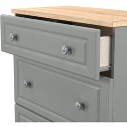 Crowndale Norfolk 3 Drawer Dusk Grey and Bardolino Oak Deep Chest of Drawers Ready Assembled - Dusk Grey & Bardolino Oak - Wilko - thumbnail 6