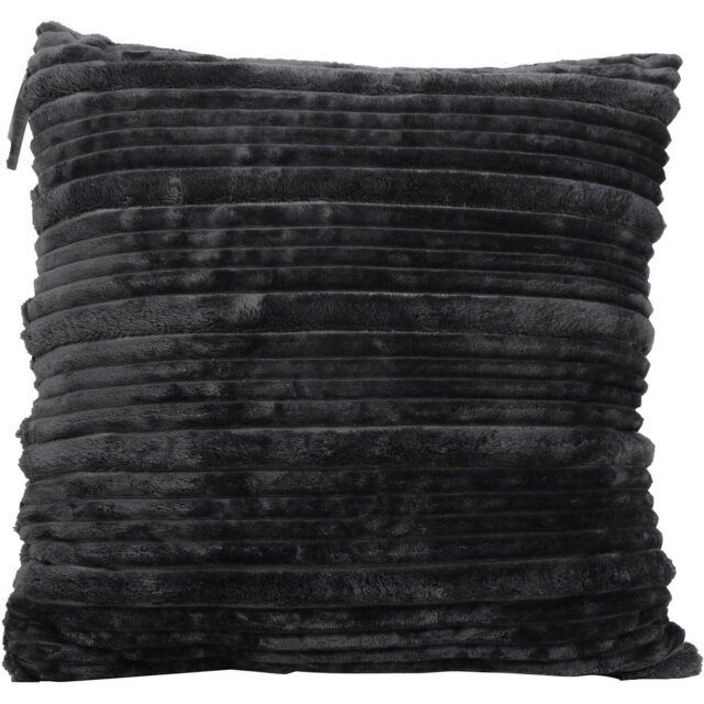 My Home Graphite Brooklyn Ribbed Cushion - Size: 60 x 60cm - Wilko - image 1