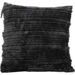 My Home Graphite Brooklyn Ribbed Cushion - Size: 60 x 60cm - Wilko