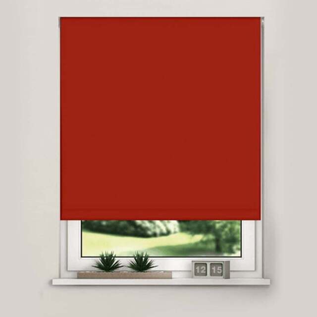 New Edge Blinds Blackout Roller Blinds Red 95cm - Size: W 95cm x D 165cm - Wilko - image 1