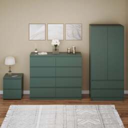Vida Designs Denver Green 3 Piece Bedroom Furniture Set - Wilko