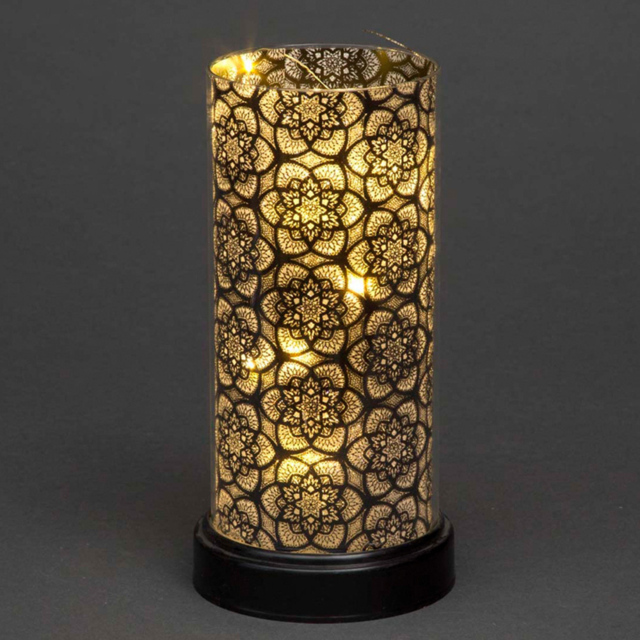 Shatchi Pre Lit Black Table Vase with Flowers - Wilko - image 1