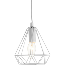 Premier Housewares Beli White Metal Wire Pendant Light - Size: 16 x 16 x 115cm - Wilko - thumbnail 3