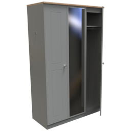 Crowndale Victoria 3 Door Dusk Grey and Oak Wardrobe - Wilko - thumbnail 6