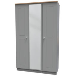 Crowndale Victoria 3 Door Dusk Grey and Oak Wardrobe - Wilko - thumbnail 5