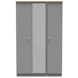 Crowndale Victoria 3 Door Dusk Grey and Oak Wardrobe - Wilko - thumbnail 3