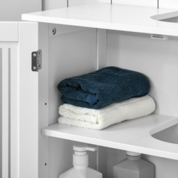 Kleankin 2 Door Bathroom Cabinet White - Size: 60 x 30 x 60cm - Wilko - thumbnail 4