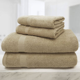 Mayfair Egyptian Cotton Natural Bath Towel Set of 2 - Cream - Wilko - thumbnail 4